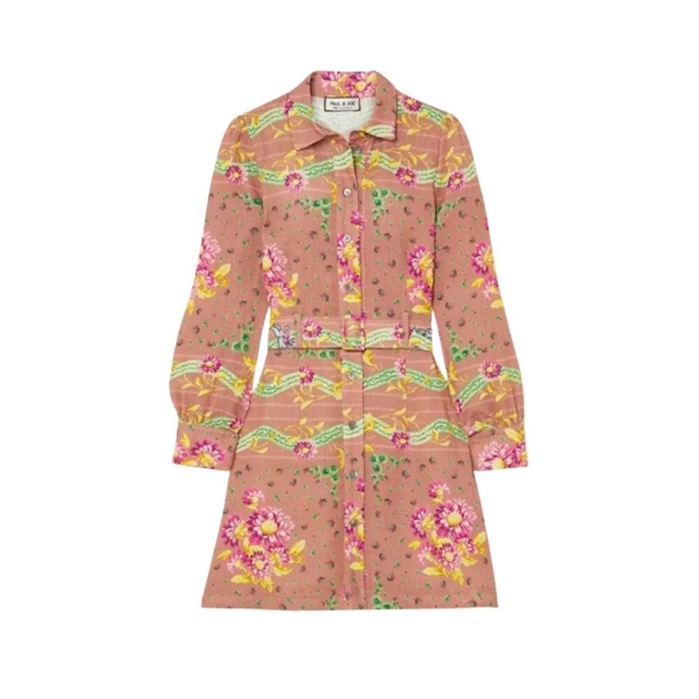 Paul & Joe Floral Maxi Dress 100% Linen Size S (IT 36) NWT Made in France